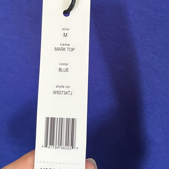 W118 by Walter Baker Mark Top Blue Indigo Peplum Sleeveless Zip-Up Back Sz M NWT - Picture 6 of 16